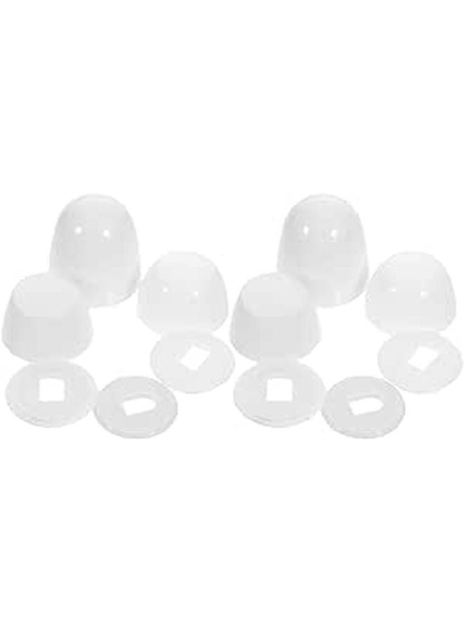 Universal Toilet Bolt Caps Push On Round Plastic Floor Bolt Covers Replacement Parts 2 Sets White - Image 1