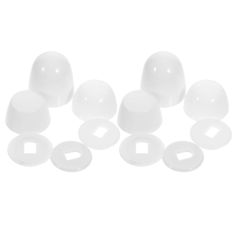 Universal Toilet Bolt Caps Push On Round Plastic Floor Bolt Covers Replacement Parts 2 Sets White - Image 2