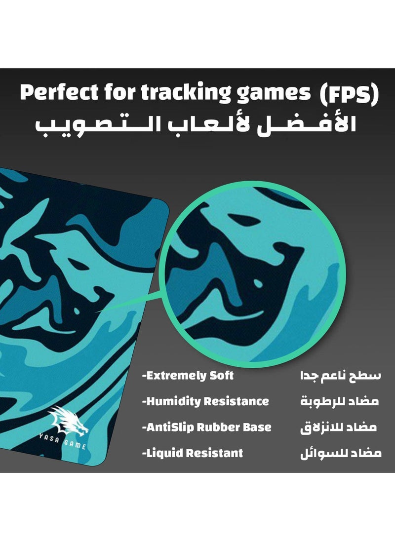 ياسا - ماوس باد كبير جدا من ياسا مقاس 120*60 سم بتصميم جرافيك جميل جدا مع خاصية منع الانزلاق يكفي للفأرة والكيبورد وحواف مخيطه ومضاد للسوائل باتقان سويرل أزرق - Image 1