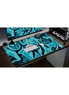 Yasa Extended Large Gaming Mouse Pad 120 X 60 cm XXL Full Desk Art style & Mousepad Non-Slip Rubber Base Big Keyboard Mat with Stitched Edges water resist for Gaming from Yasa ( Swiril Blue )  - Image 3