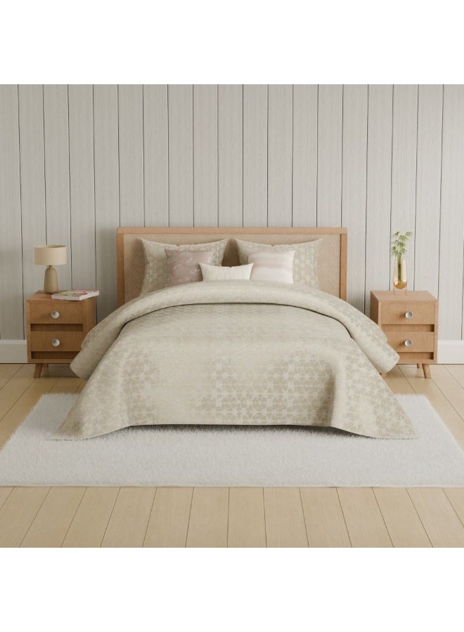 DANUBE HOME AW25 OxFord Reverie DJ9337 Jacquard King Comforter Set - 7 Pieces Blush Pink, Luxurious Polyester Cotton Bedding, Stylish Comforter Set For Bedroom - Image 4