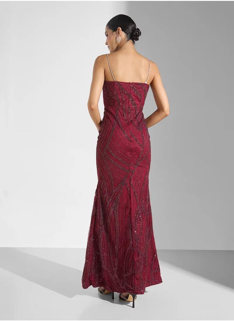 نمشي x Shimmer   Crystal Strap Dress