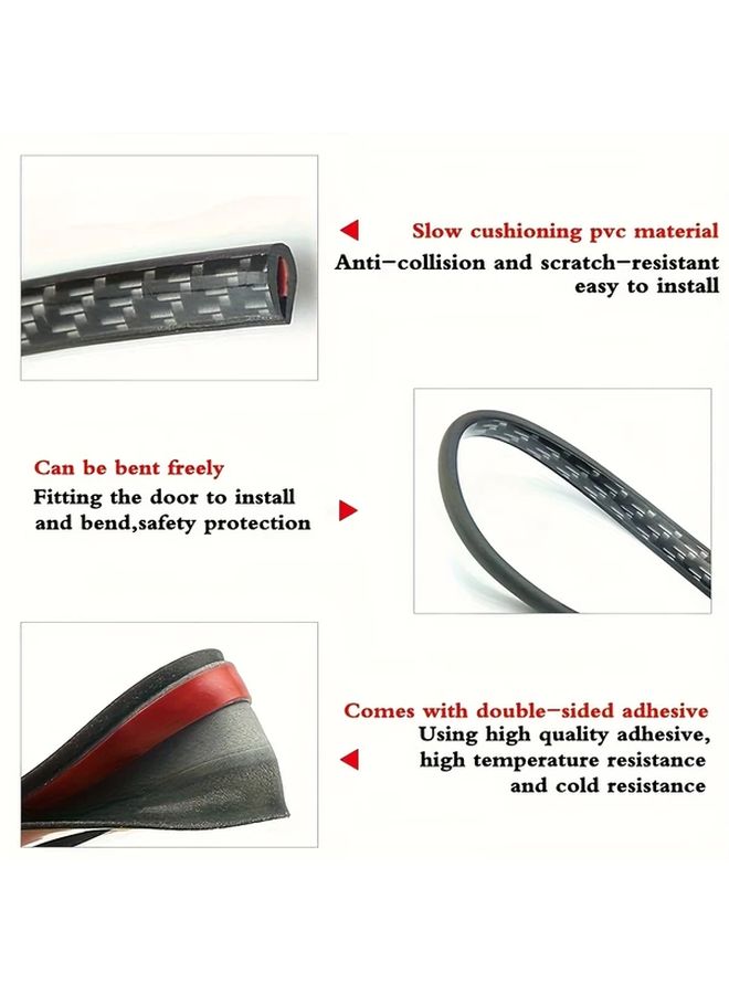 Carbon Fiber Black 5M Anti Collision Car Door Strip Sealed Edge Protection - Image 5