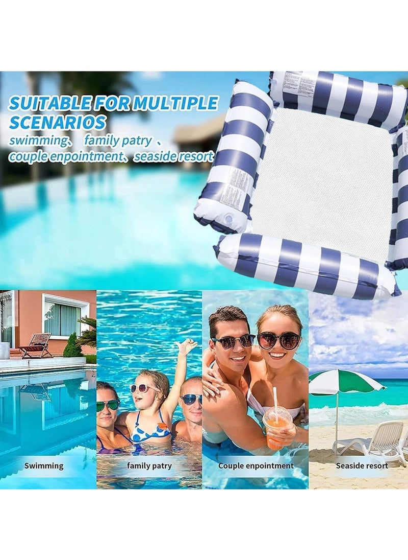 Pool Floats Adult Size Inflatable Pool Float for Swimming Pool Accessories Pool Lounger Sofa Portable Floating Water Hammock Swimming Pool Chair for Outdoor Beach Pool Lake (Blue)