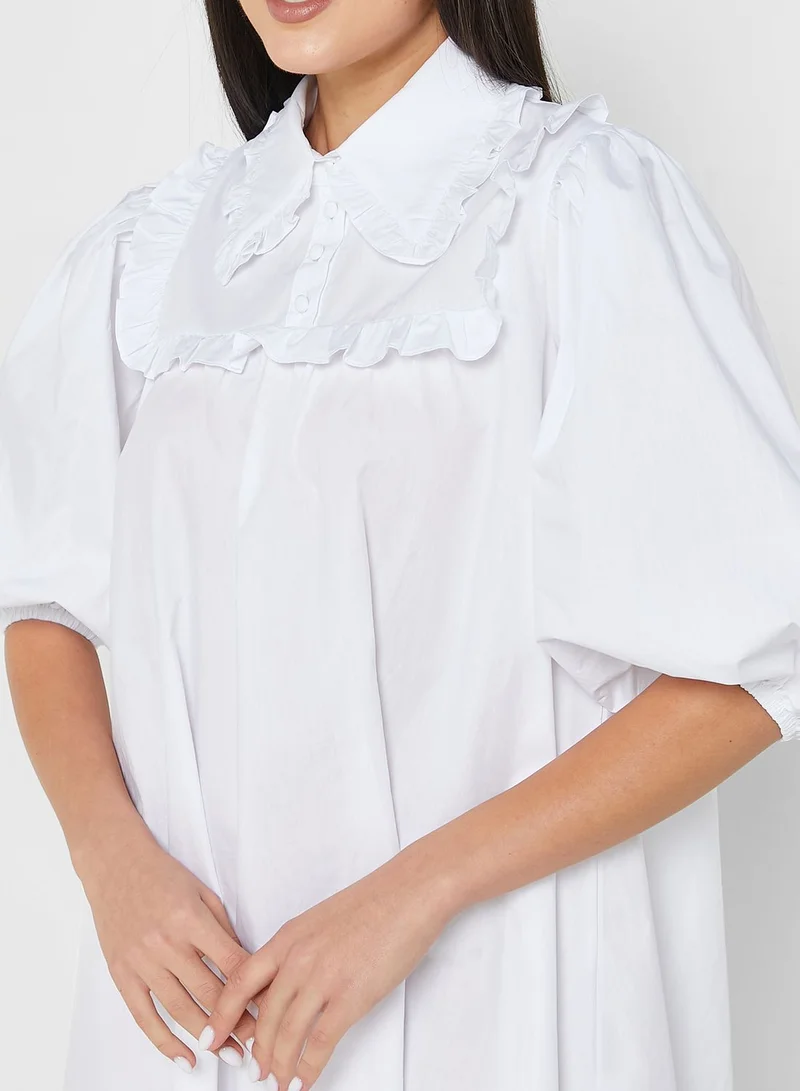 GLAMOROUS Ruffled Collar Mini Dress