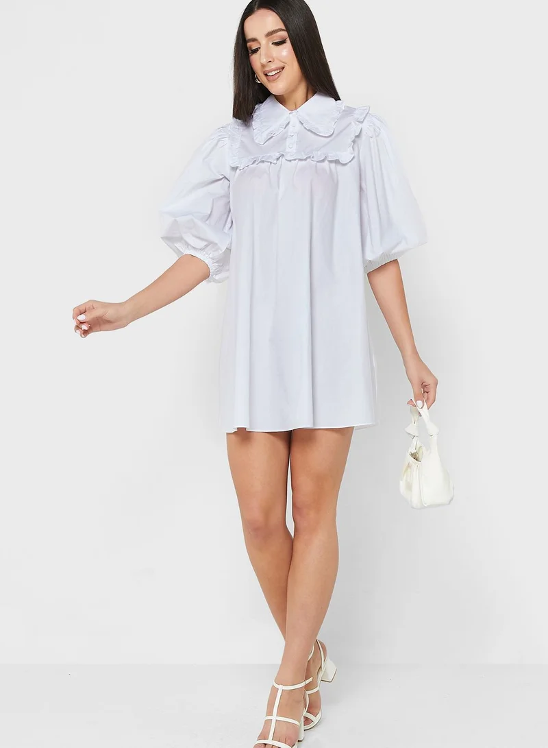 GLAMOROUS Ruffled Collar Mini Dress
