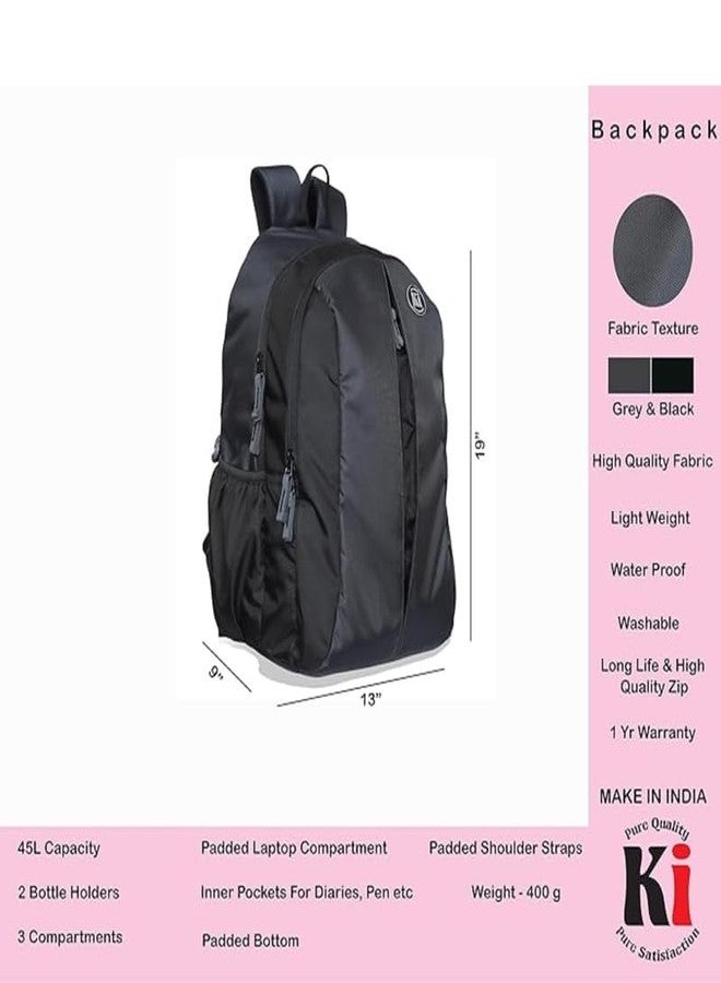 Ki Voyager Backpack | Stylish, Functional, and Durable | Companion for Every Journey | Grey & Black - Image 4