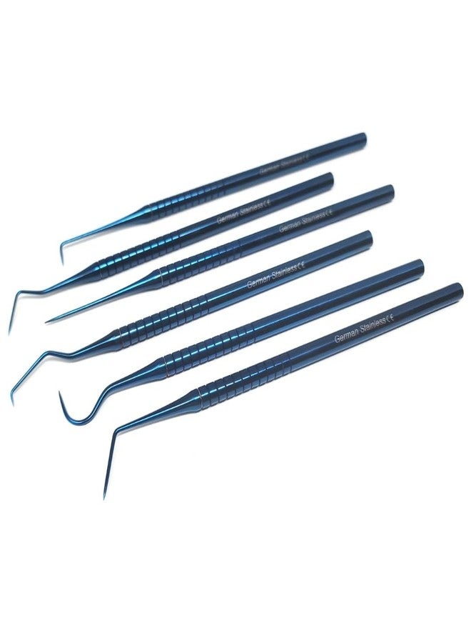 IMED SCIENTIFIC 6 Professional Dental Tartar Scraper Tools Titanium Coated Single Ended Tartar Remover for Teeth, Dental Pick, Plaque Remover, Tooth Scraper for Added Oral Care at Home, Stainless Steel - Image 1