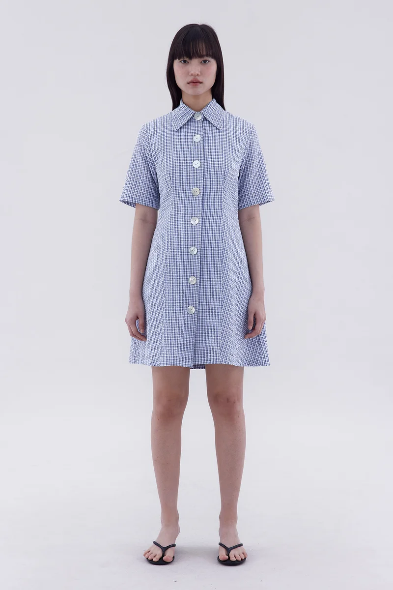 Etta Button-Down Fitted Dress