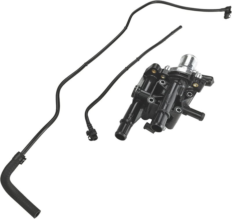 GaeaAuto Engine Coolant Thermostat Housing Assembly 25189437 with Throttle Body Heater Pipes for Chevy Aveo & Pontiac G3 - Image 1