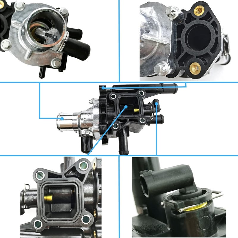 GaeaAuto Engine Coolant Thermostat Housing Assembly 25189437 with Throttle Body Heater Pipes for Chevy Aveo & Pontiac G3 - Image 4