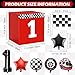 Windspeed 418 P Racing Car Party Boxes Windspeed 4 Racecar Boxes for Racing Car Themed Birthday Party Fast One Birthday Decorations with 10 Checkered Flags 8 Race Car Theme Balloons - Image 4