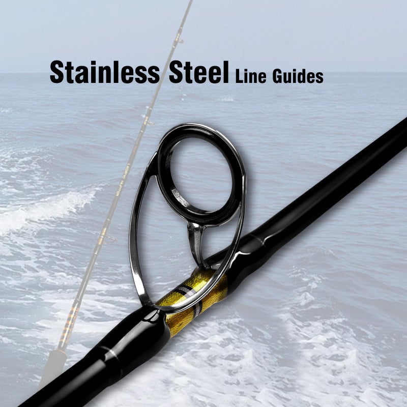 Fiblink Saltwater Jigging Spinning Rod 1-Piece Heavy Jig Fishing Rod (30-50 lb/50-80 lb/80-120 lb, 5 Feet 6 Inch)(50-80 lbs) - Image 4