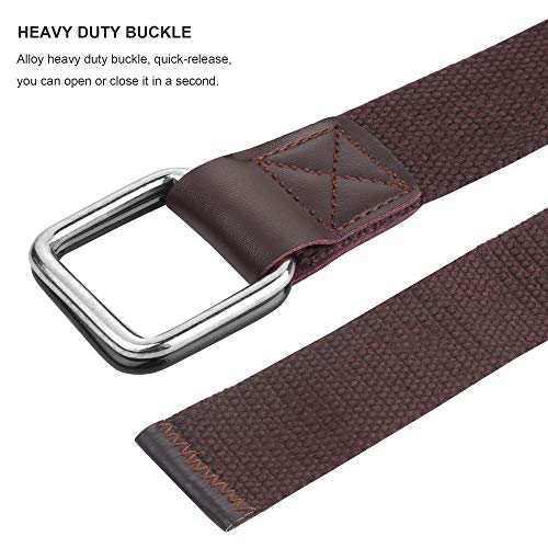 ZORO Cotton D ring buckle belt for men | Leather free, light weight, (PACK OF 1) | Color - Brown - Image 2