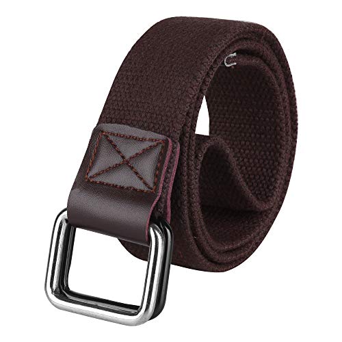 ZORO Cotton D ring buckle belt for men | Leather free, light weight, (PACK OF 1) | Color - Brown - Image 1
