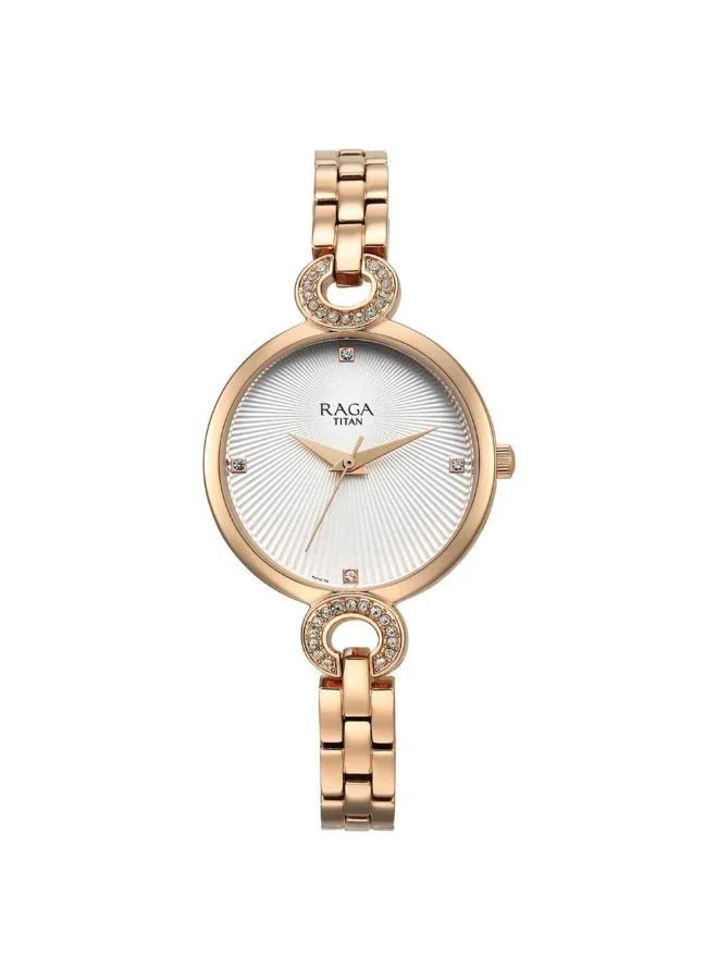 تيتان Women Analog Display Watch With Rose Gold Metal Strap - 95278WM01