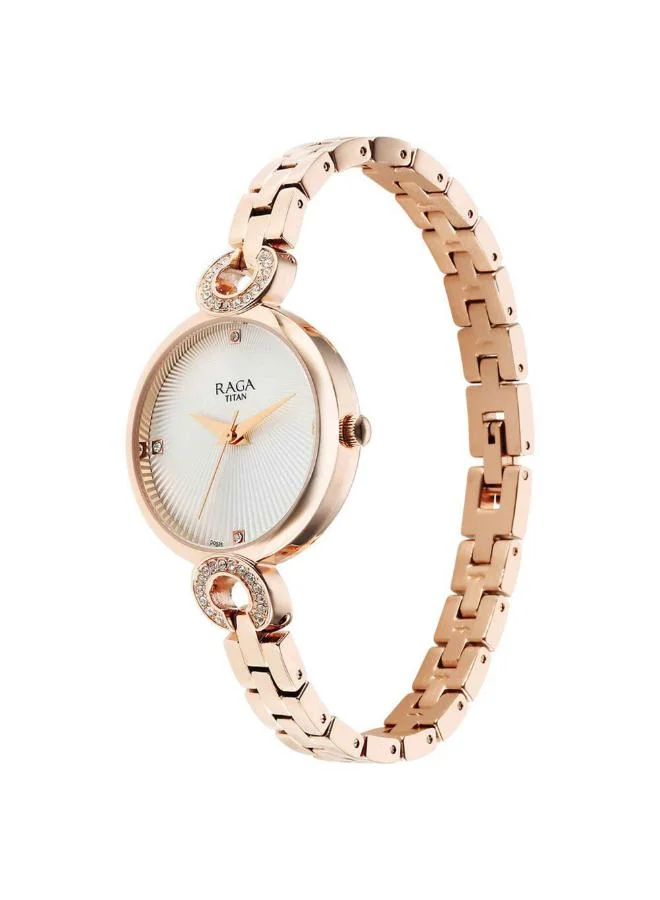 TITAN Women Analog Display Watch With Rose Gold Metal Strap - 95278WM01