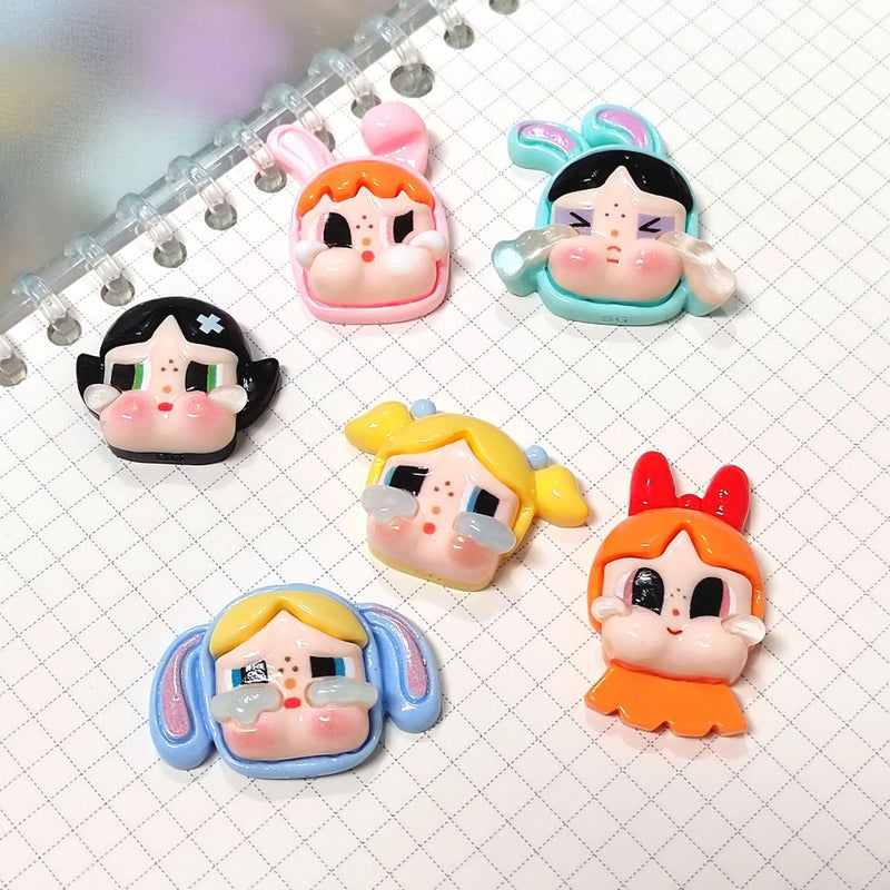 New Glossy Crying Baby Cartoon Girl Shoes And Clothing Accessories Resin Accessories Water Cup Mobile Phone Case Cream Glue Accessories - Image 2