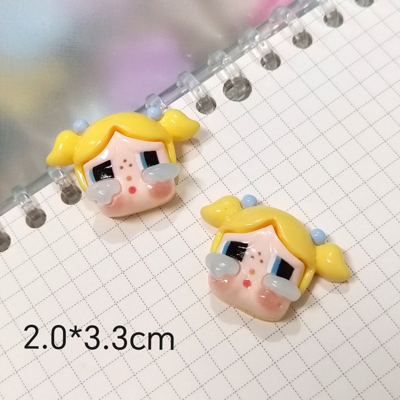 New Glossy Crying Baby Cartoon Girl Shoes And Clothing Accessories Resin Accessories Water Cup Mobile Phone Case Cream Glue Accessories - Image 1
