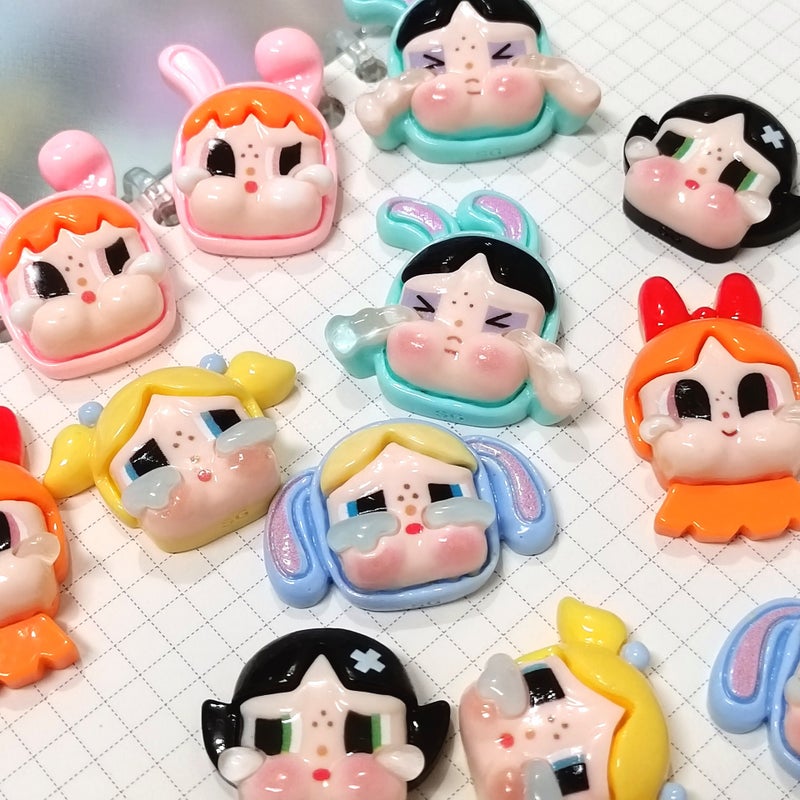 New Glossy Crying Baby Cartoon Girl Shoes And Clothing Accessories Resin Accessories Water Cup Mobile Phone Case Cream Glue Accessories - Image 3