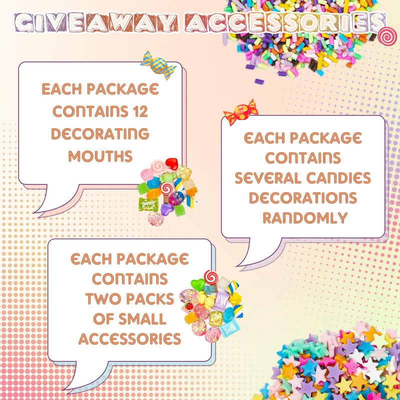 Lineshading 12 Set DIY Phone Case Kit Whipped Cream Glue Kit Include 12 Simulation Cream Glue 15ml with Nozzle 2 Pack Theme Decorations 2 Pack Decorating Accessories for Craft Birthday Gift(Candy) - Image 4