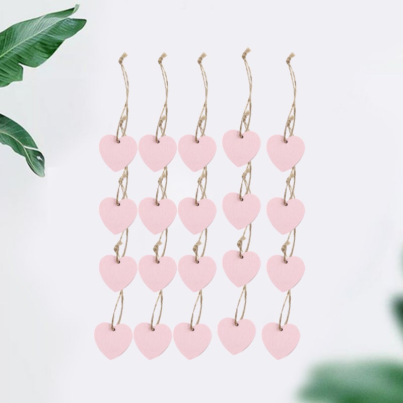 20PCS 4CM Valentine Day Pendants DIY Wood Pendants Romantic Heart-shaped Pendants Color Heart Shape Pendants Delicate Crafts for Home Store - Image 3