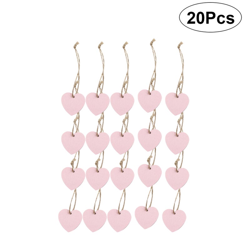 20PCS 4CM Valentine Day Pendants DIY Wood Pendants Romantic Heart-shaped Pendants Color Heart Shape Pendants Delicate Crafts for Home Store - Image 1