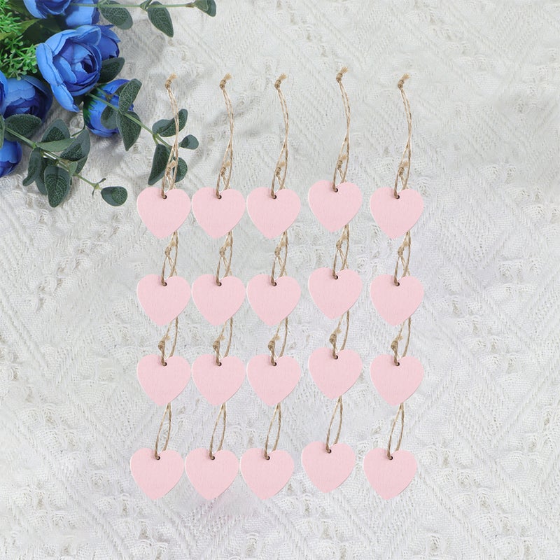 20PCS 4CM Valentine Day Pendants DIY Wood Pendants Romantic Heart-shaped Pendants Color Heart Shape Pendants Delicate Crafts for Home Store - Image 5