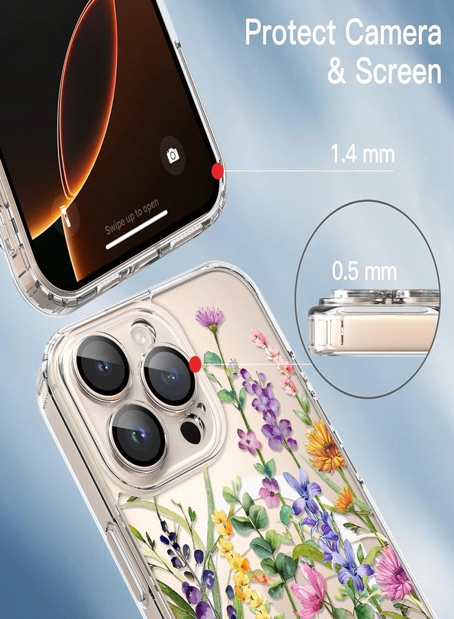 OOK Magnetic for iPhone 16 Pro Case Clear [Compatible with Magsafe] Full Camera Lens Cover and Colorful Rattan Flower Design for iPhone 16 Pro 6.3 Inch - Image 3