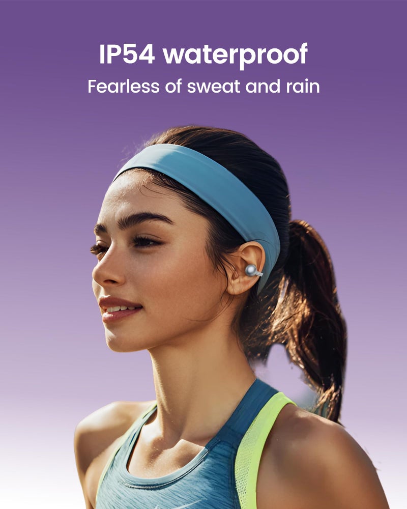 mojawa StarClip Open-Ear Wireless Bluetooth Headphones, Clip-On Earbuds, 4D Panoramic Sound, Clear Calls, Lightweight, Secure Fit, IP54 Water-Resistant Ear Grips for Workout and Daily Use, Gray - Image 5