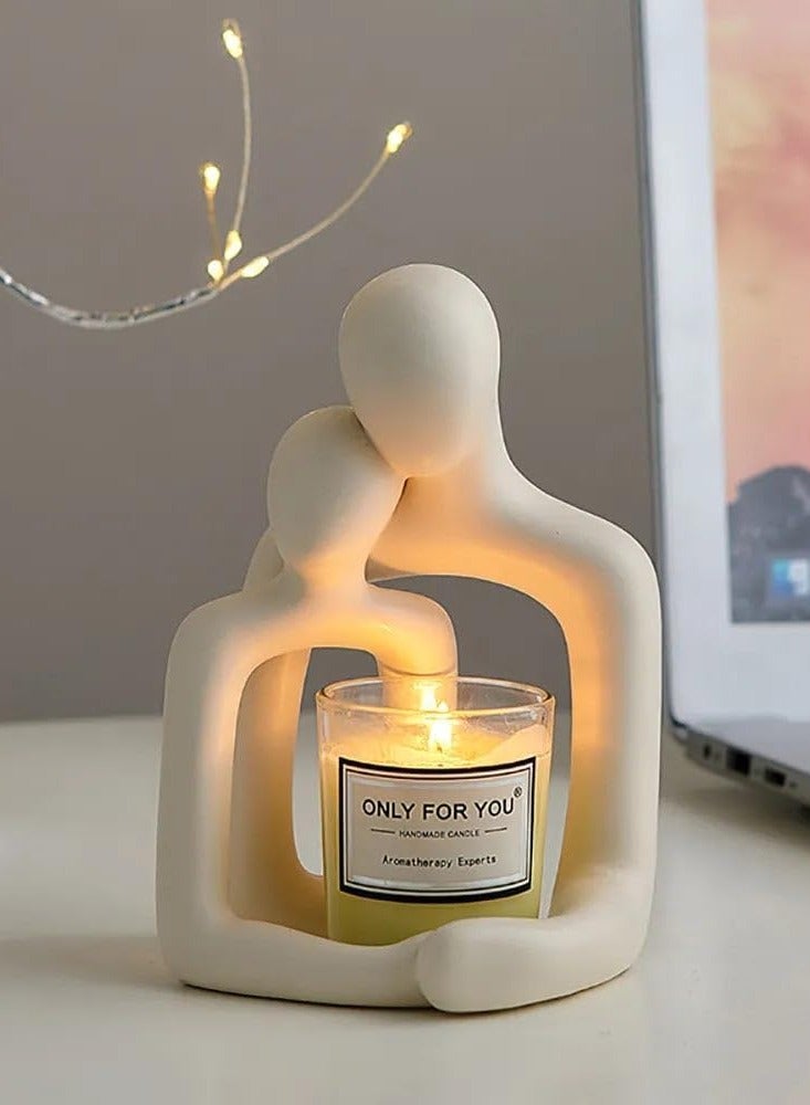 راكسوم تمثال زوجين، منحوتة، قارئ كتب، مصباح طاولة، زخرفة، تماثيل فنية حديثة، سطح طاولة - مفكر القمر الأبيض - Image 3