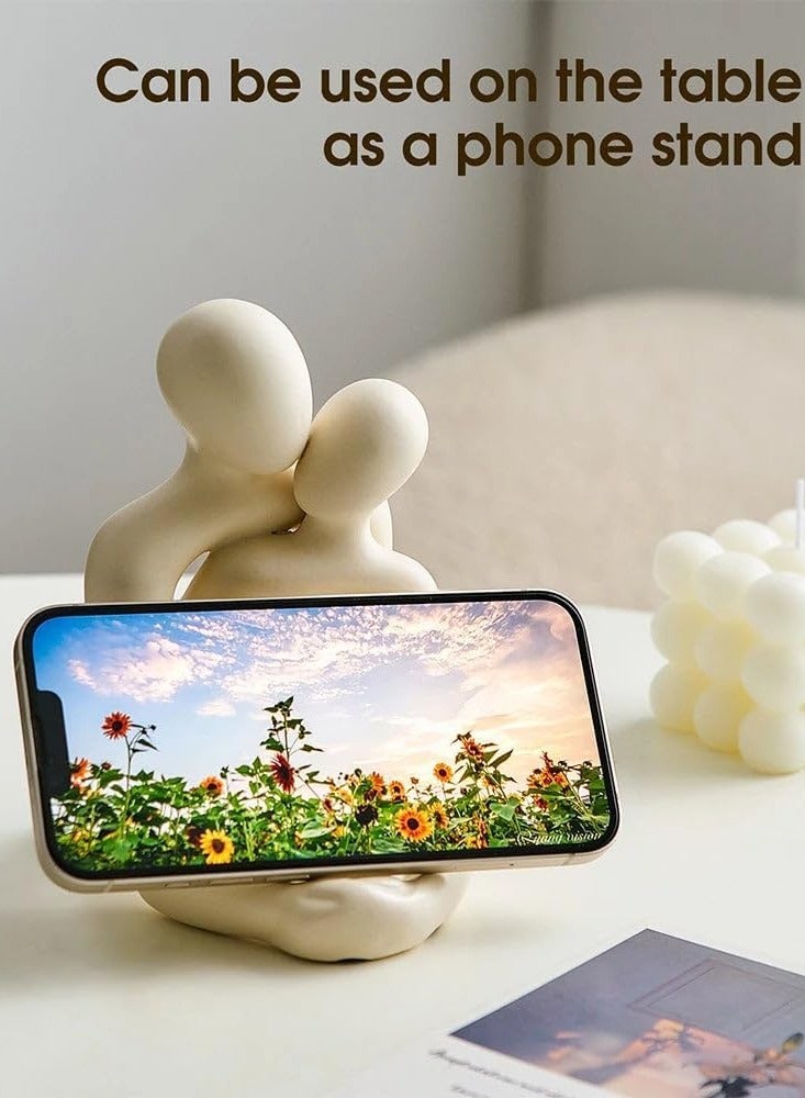 راكسوم تمثال زوجين، منحوتة، قارئ كتب، مصباح طاولة، زخرفة، تماثيل فنية حديثة، سطح طاولة - مفكر القمر الأبيض - Image 4