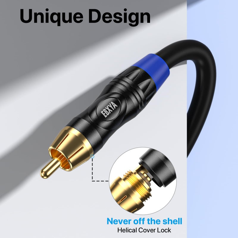 EBXYA كابل EBXYA RCA إلى XLR بطول 6 أقدام، كابل Y مقسم صوتي 2 RCA ذكر إلى XLR مع موصلات مطلية بالذهب لمكبر الصوت، الخلاط، السماعة - Image 3