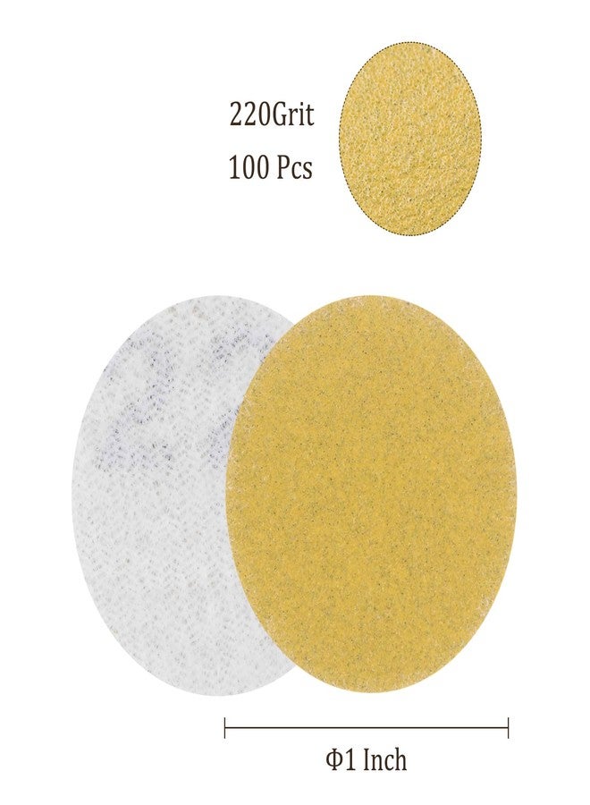 Kozelo 100pcs No Hole Sanding Discs- [ 1 Inch 220 Grit ] Round Hook and Loop Grip Sanding Pads Sheet for Wood Metal Polishing Use| Aluminum Oxide & Zirconium Oxide Sandpaper - Image 3