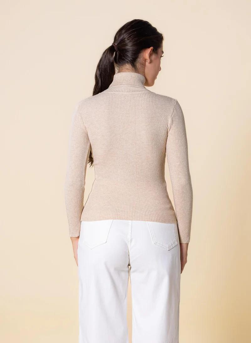 SHAPES KNITTED HIGH-NECK TOP