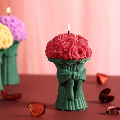 Parkash Candles Premium Unscented Rose Bouquet Shaped Candle || Decorative Candle for Home Decor || Made by Paraffin Wax - Image 5