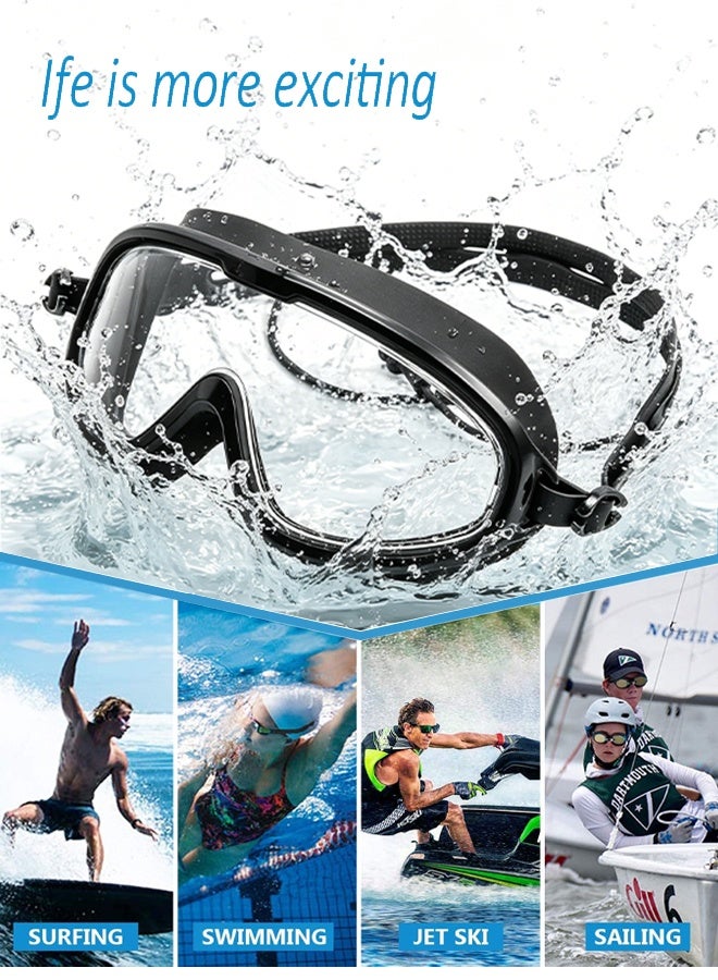 SUCITY 180° Wide View Swimming Goggles – Large Frame Anti-Fog & UV Protection, Leakproof Adjustable Swim Goggles for Adults with Earplugs & Case - Image 4