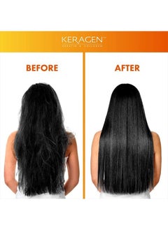 KERAGEN Brazilian Keratin Smoothing Treatment, Blowout Straightening System for Dry and Damaged Hair - Forte, Sulfate Free - Eliminates Curls and Frizz, Medium to Coarse Hair (16 Oz)  - Image 5