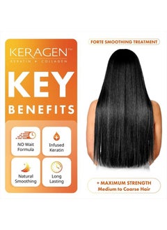 KERAGEN Brazilian Keratin Smoothing Treatment, Blowout Straightening System for Dry and Damaged Hair - Forte, Sulfate Free - Eliminates Curls and Frizz, Medium to Coarse Hair (16 Oz)  - Image 3