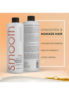 KERAGEN Brazilian Keratin Smoothing Treatment, Blowout Straightening System for Dry and Damaged Hair - Forte, Sulfate Free - Eliminates Curls and Frizz, Medium to Coarse Hair (16 Oz)  - Image 2