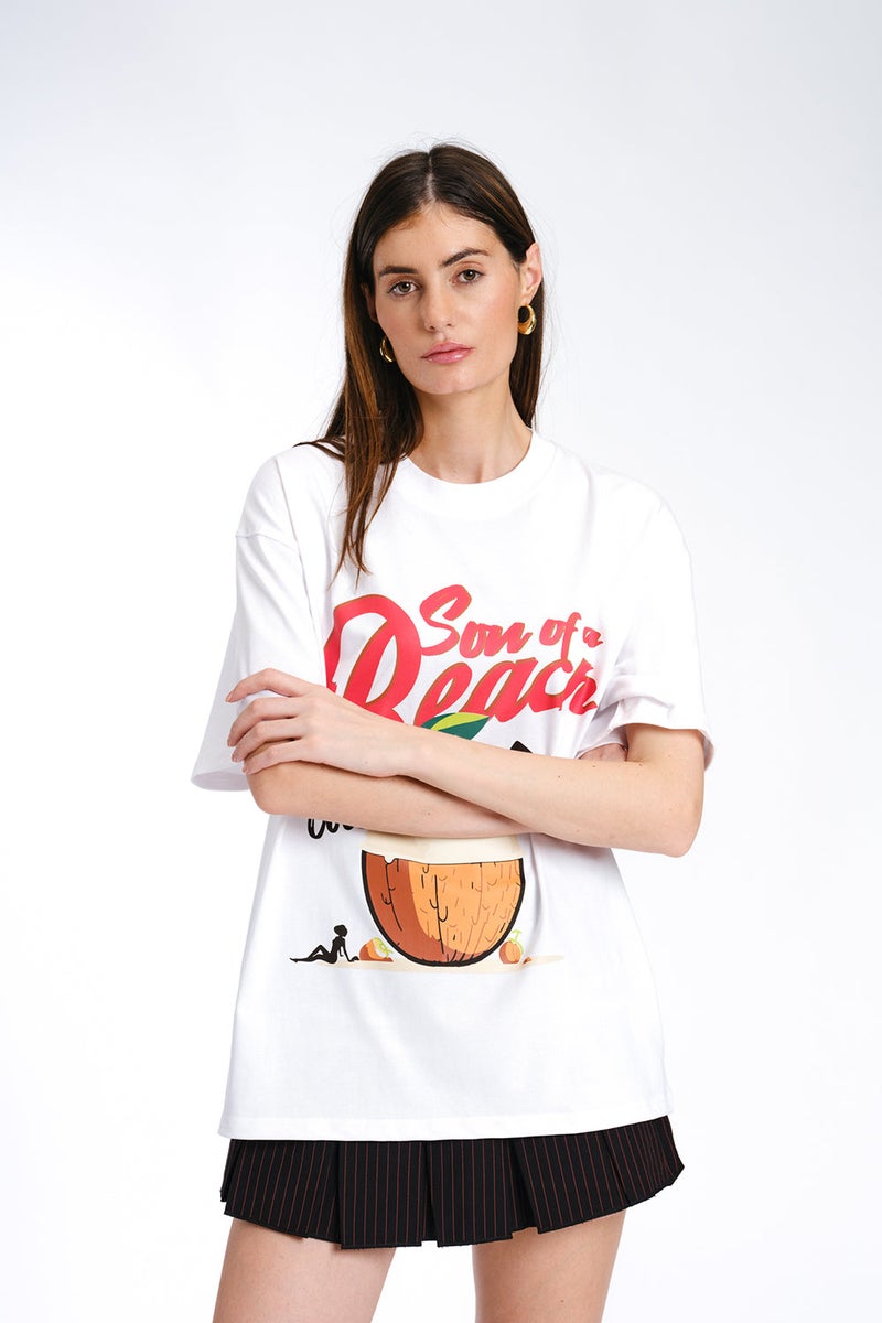 Bonkers Corner White Son Of A Beach Oversized T-shirt for Women's - Image 5