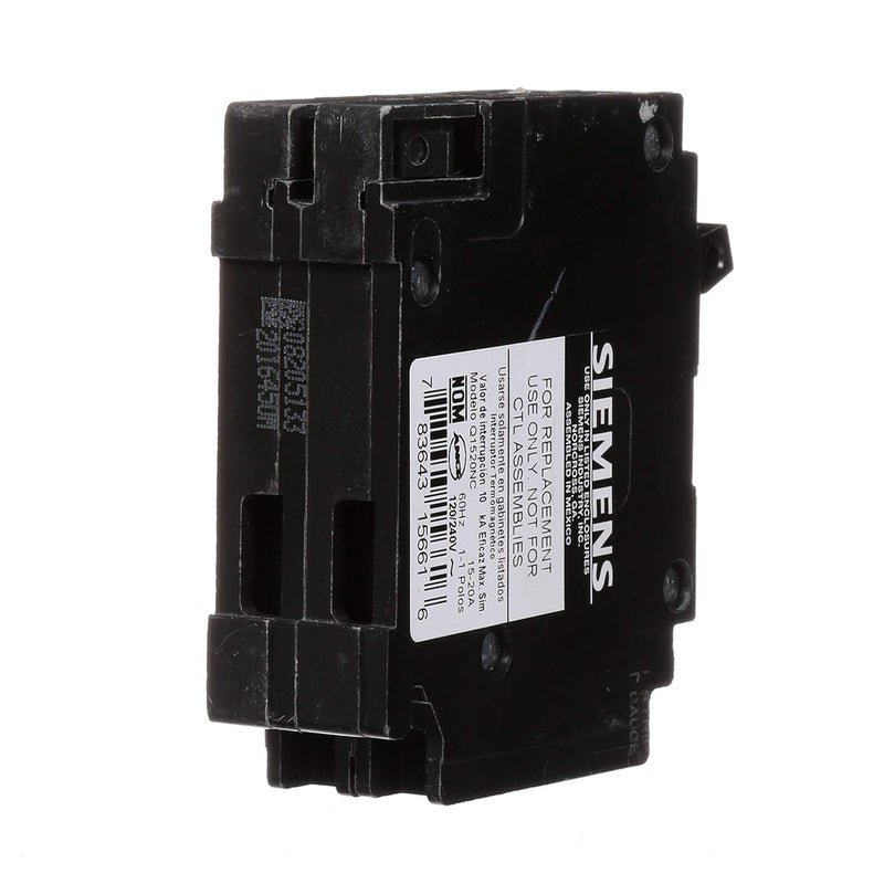 SIEMENS Siemens Q1520NC One 15Amp and One 20Amp Single Pole 120V NonCurrent Limiting Circuit Breaker  - Image 4