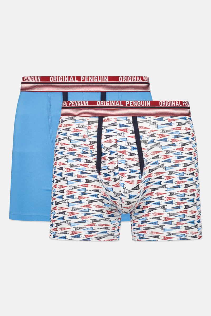 Original Penguin Men 2 Pieces Brand Logo Boxer Briefs, Multicolor - Image 1