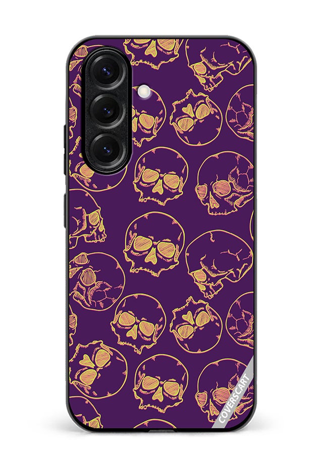 Protective Case Cover For Samsung Galaxy S25 Plus Fluorescent Sketch Skulls Design Multicolour