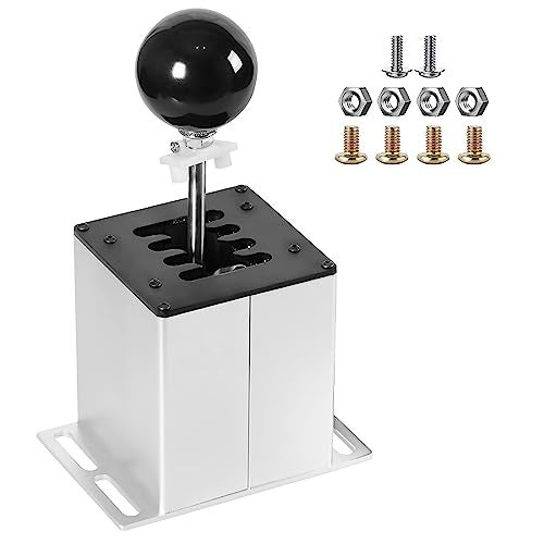 USB Simulator Shifter Compatible with Logitech G29 G27 G25 G920 T300RSGT Steering Wheel Applicable for ATS ETS Dust WRC Sim Racing Games H Shifter with Carbon Fiber Grip 7R WhitePC System