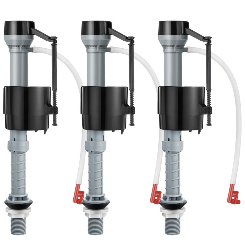 Saillong 3 Pack Toilet Fill Valve Replacement Height Adjustable Universal Toilet Tank Flusher Replacement Kit LeakProof Easy Install Fill Valve Repair Kit - Image 2