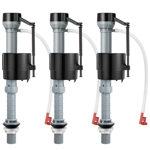 Saillong 3 Pack Toilet Fill Valve Replacement Height Adjustable Universal Toilet Tank Flusher Replacement Kit LeakProof Easy Install Fill Valve Repair Kit - Image 1