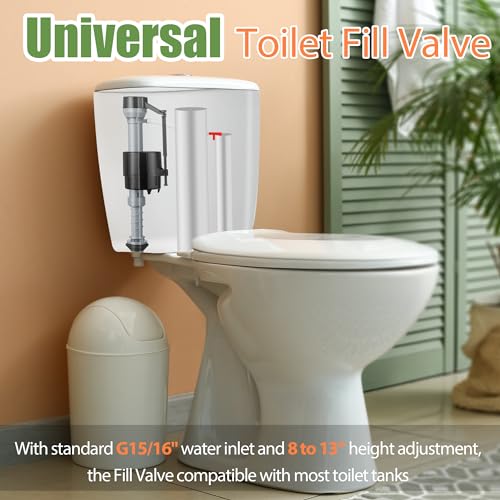 Saillong 3 Pack Toilet Fill Valve Replacement Height Adjustable Universal Toilet Tank Flusher Replacement Kit LeakProof Easy Install Fill Valve Repair Kit - Image 3