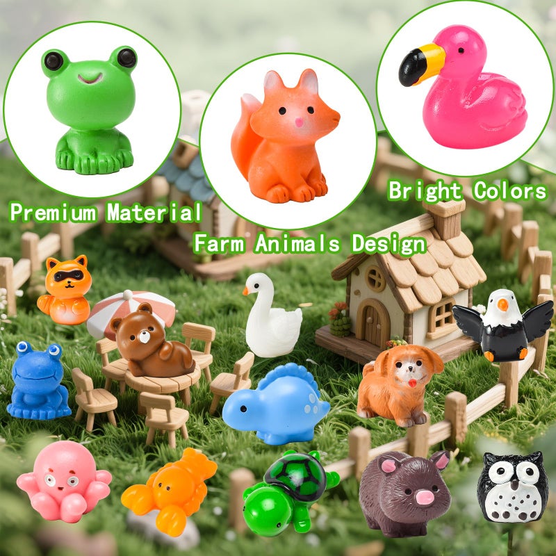 PAPPYN-A 50 Pcs Mini Resin Animal Tiny Resin Animals Figurines Bulk Miniature Little to Hide Small Animal Figures Bulk for Micro Fairy Party Favors Garden Landscape Accessories Dollhouse Crafts Decor - Image 3
