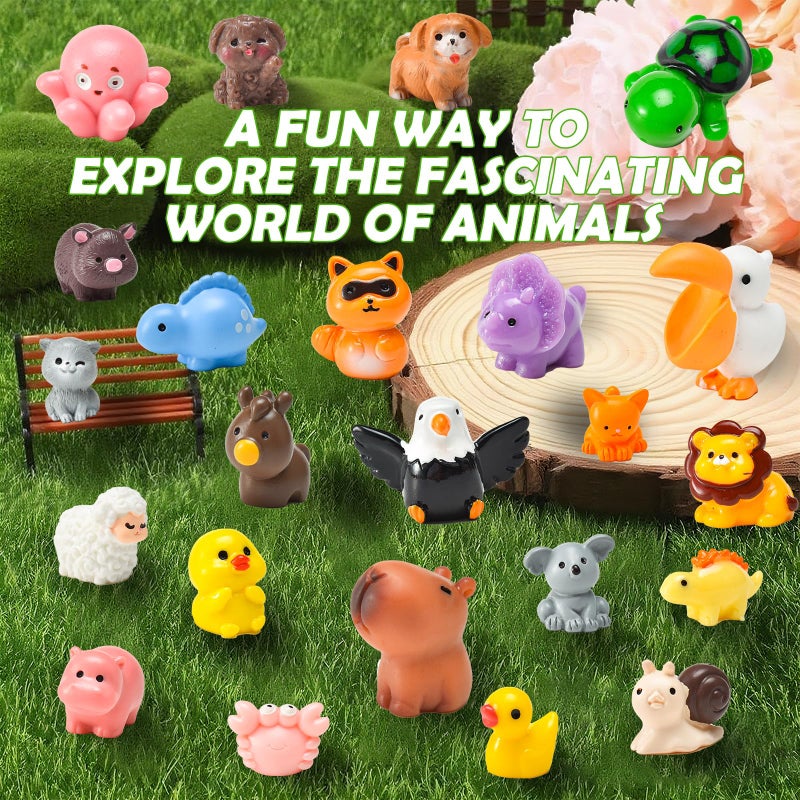PAPPYN-A 50 Pcs Mini Resin Animal Tiny Resin Animals Figurines Bulk Miniature Little to Hide Small Animal Figures Bulk for Micro Fairy Party Favors Garden Landscape Accessories Dollhouse Crafts Decor - Image 5